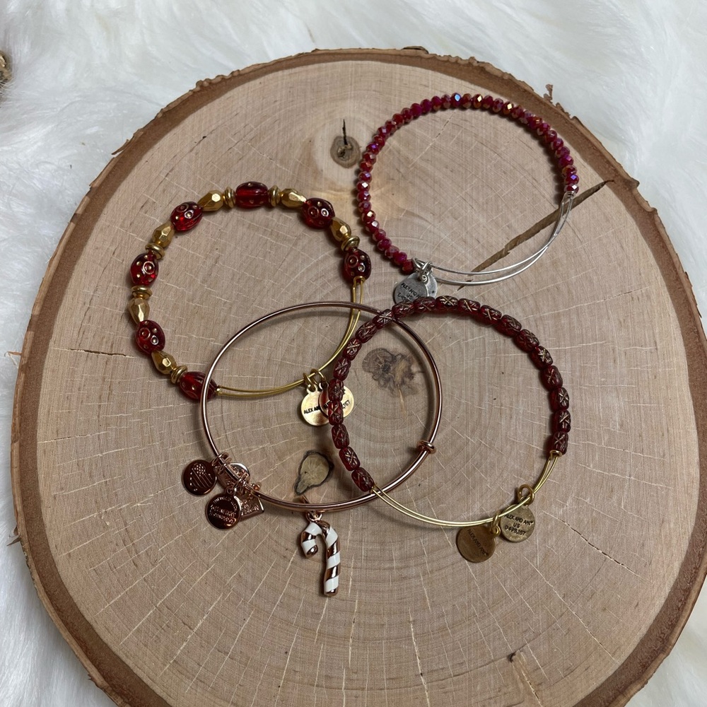 Red Alex And Ani Bracelet Bundle - Picture 1 of 5